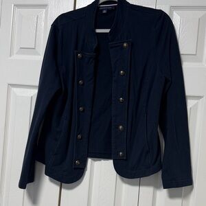 Tommy Hilfiger Navy Military-Style Button Front Blazer